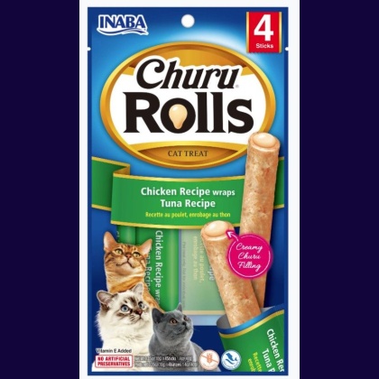 Inaba Churu Rolls Cat Treat Chicken Recipe wraps Tuna Recipe