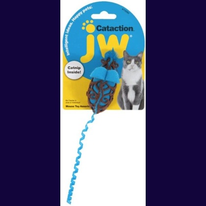 JW Pet Cataction Catnip Mouse Cat Toy With Rope Tail