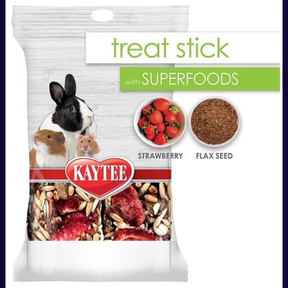 Kaytee Superfoods Small Animal Treat Stick - Strawberry & Flax