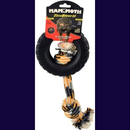 Mammoth Tirebiter II Dog Toy with Rope Medium