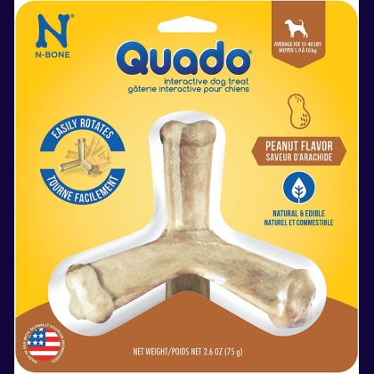 N-Bone Quado Interactive Dog Treat - Peanut Flavor