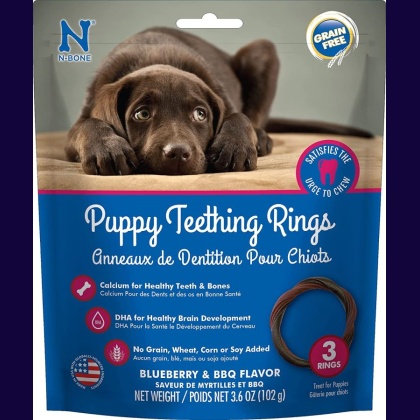 N-Bone Puppy Teething Ring Blueberry Flavor