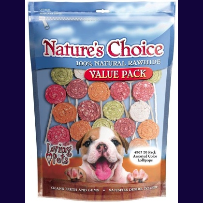 Loving Pets Nature's Choice Natural Rawhide Munchy Lollipops