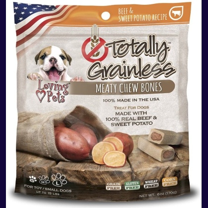 Loving Pets Totally Grainless Meaty Chew Bones - Beef & Sweet Potato