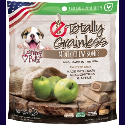 Loving Pets Totally Grainless Meaty Chew Bones - Chicken & Apple