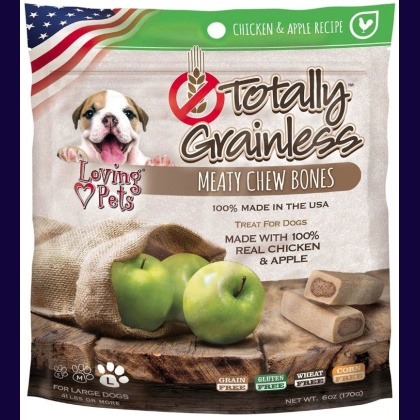 Loving Pets Totally Grainless Meaty Chew Bones - Chicken & Apple