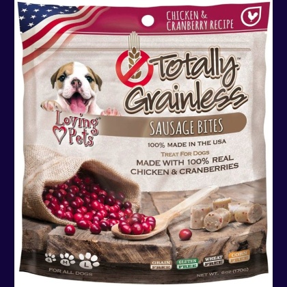 Loving Pets Totally Grainless Sausage Bites - Chicken & Cranberries