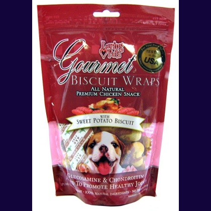 Loving Pets Gourmet Sweet Potato Biscuit & Chicken Wraps