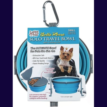 Loving Pets Bella Roma Blue Travel Bowl