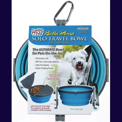 Loving Pets Bella Roma Blue Travel Bowl