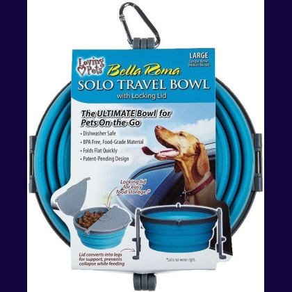 Loving Pets Bella Roma Blue Travel Bowl