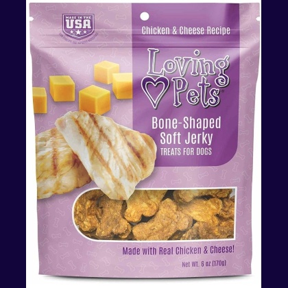 Loving Pets Bone-Shaped Soft Jerky Treats Cheese