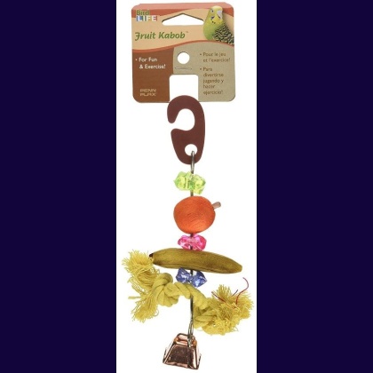 Penn Plax Bird Life Fruit-Kabob Wood Parakeet Toy