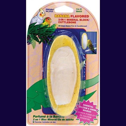 Penn Plax Bird Life E2 Banana Cuttlebone / Mineral Treat