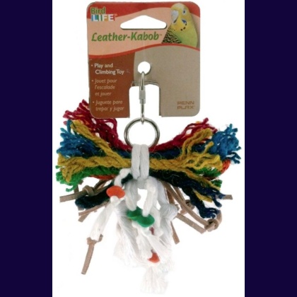 Penn Plax Bird Life Leather-Kabob Parakeet Toy