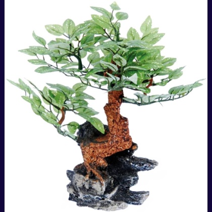 Penn Plax Bonsai Tree on Rock Aquarium Ornament