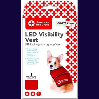 Penn-Plax American Red Cross Light Up Safety Visibility Vest