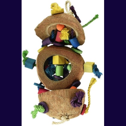 Penn Plax Natural Coconut Bird Kabob with Wood & Sisal