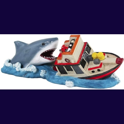 Penn Plax Jaws Boat Attack Aquarium Ornament