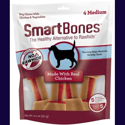 SmartBones Medium Vegetable and ChickenBones Rawhide Free Dog Chew