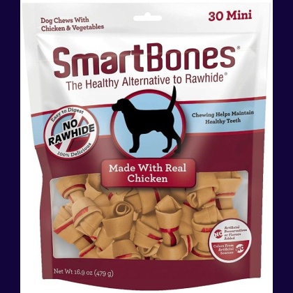 SmartBones Mini Vegetable and Chicken Bones Rawhide Free Dog Chew