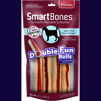 SmartBones DoubleTime Roll Chews for Dogs - Chicken