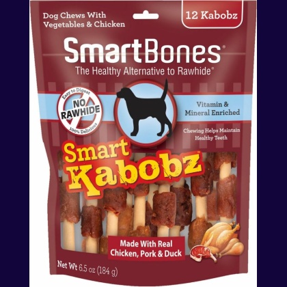 SmartBones Smart Kabobz Triple Meat Rawhide Free Dog Chew