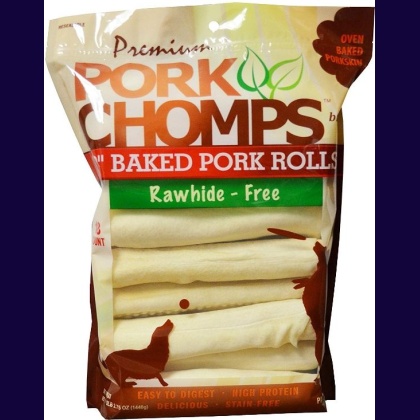 Pork Chomps Baked Pork Rolls Dog Treats - Large