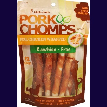 Pork Chomps Premium Real Chicken Wrapped Twists - Mini