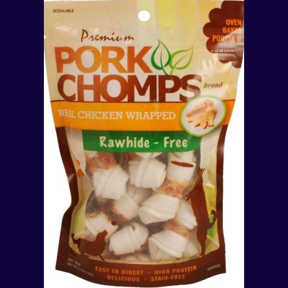 Pork Chomps Real Chicken Wrapped Knotz - Mini