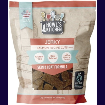 Howls Kitchen Salmon Jerky Cuts Skin and Coat Formula