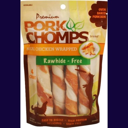 Pork Chomps Premium Real Chicken Wrapped Twists - Large