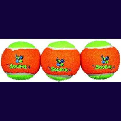 Spunky Pup Squeak Tennis Balls Dog Toy