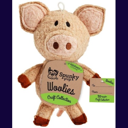 Spunky Pup Woolies Pig Dog Toy