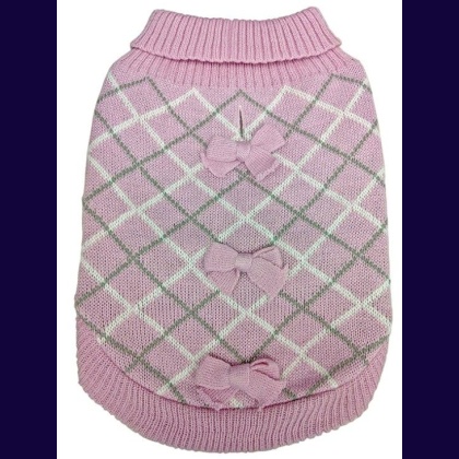 Fashion Pet Pretty in Plaid Dog Sweater Pink