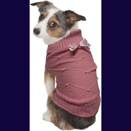 Fashion Pet Flirty Pearl Dog Sweater Pink