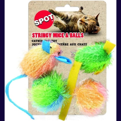 Spot Spotnips Stringy Mice & Balls Catnip Toy