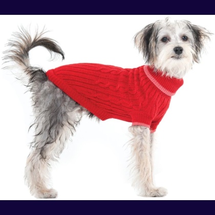 Fashion Pet Cable Knit Dog Sweater - Red