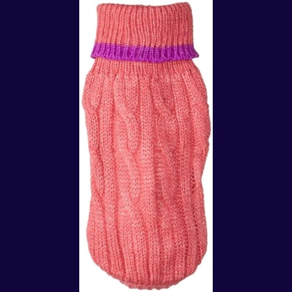 Fashion Pet Cable Knit Dog Sweater - Pink