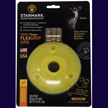 Starmark Flexgrip Ringer UFO Treat Toy Medium