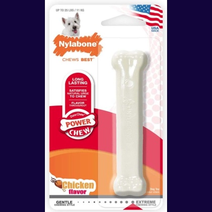 Nylabone Dura Chew Smooth White Dog Bone - Chicken Flavor