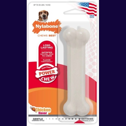 Nylabone Dura Chew Smooth White Dog Bone - Chicken Flavor