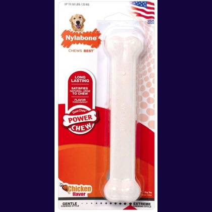 Nylabone Dura Chew Smooth White Dog Bone - Chicken Flavor