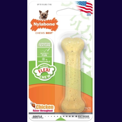 Nylabone Flexi Chew Dog Bone - Chicken Flavor