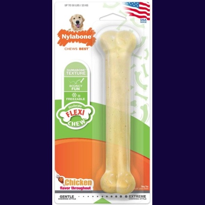 Nylabone Flexi Chew Dog Bone - Chicken Flavor