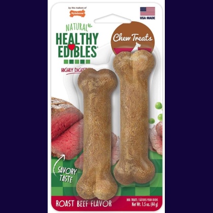 Nylabone Healthy Edibles Wholesome Dog Chews - Roast Beef Flavor