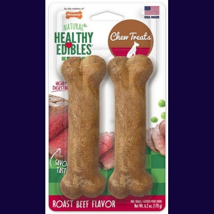 Nylabone Healthy Edibles Wholesome Dog Chews - Roast Beef Flavor