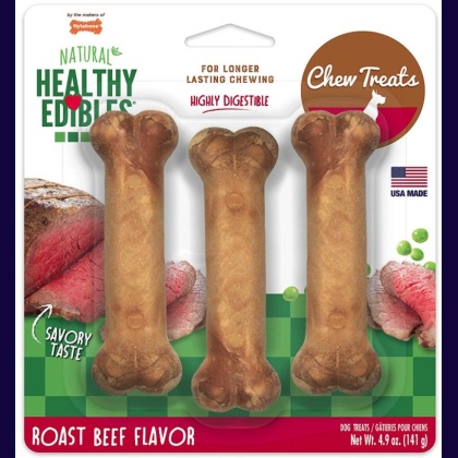 Nylabone Healthy Edibles Wholesome Dog Chews - Roast Beef Flavor