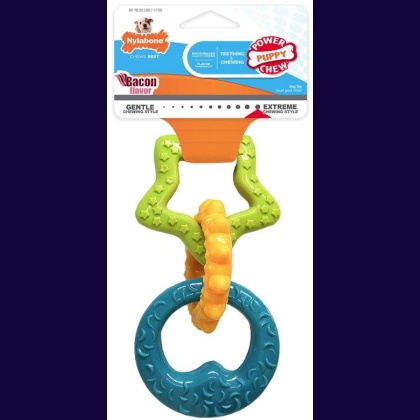 Nylabone Puppy Teething Rings - Bacon Flavor