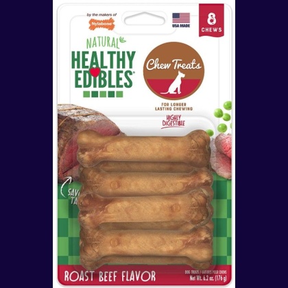 Nylabone Healthy Edibles Wholesome Dog Chews - Roast Beef Flavor